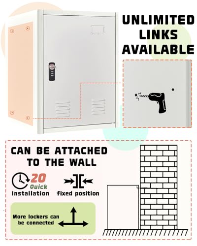 19.7" H Metal Locker Storage Cabinet with 1 Doors M59977