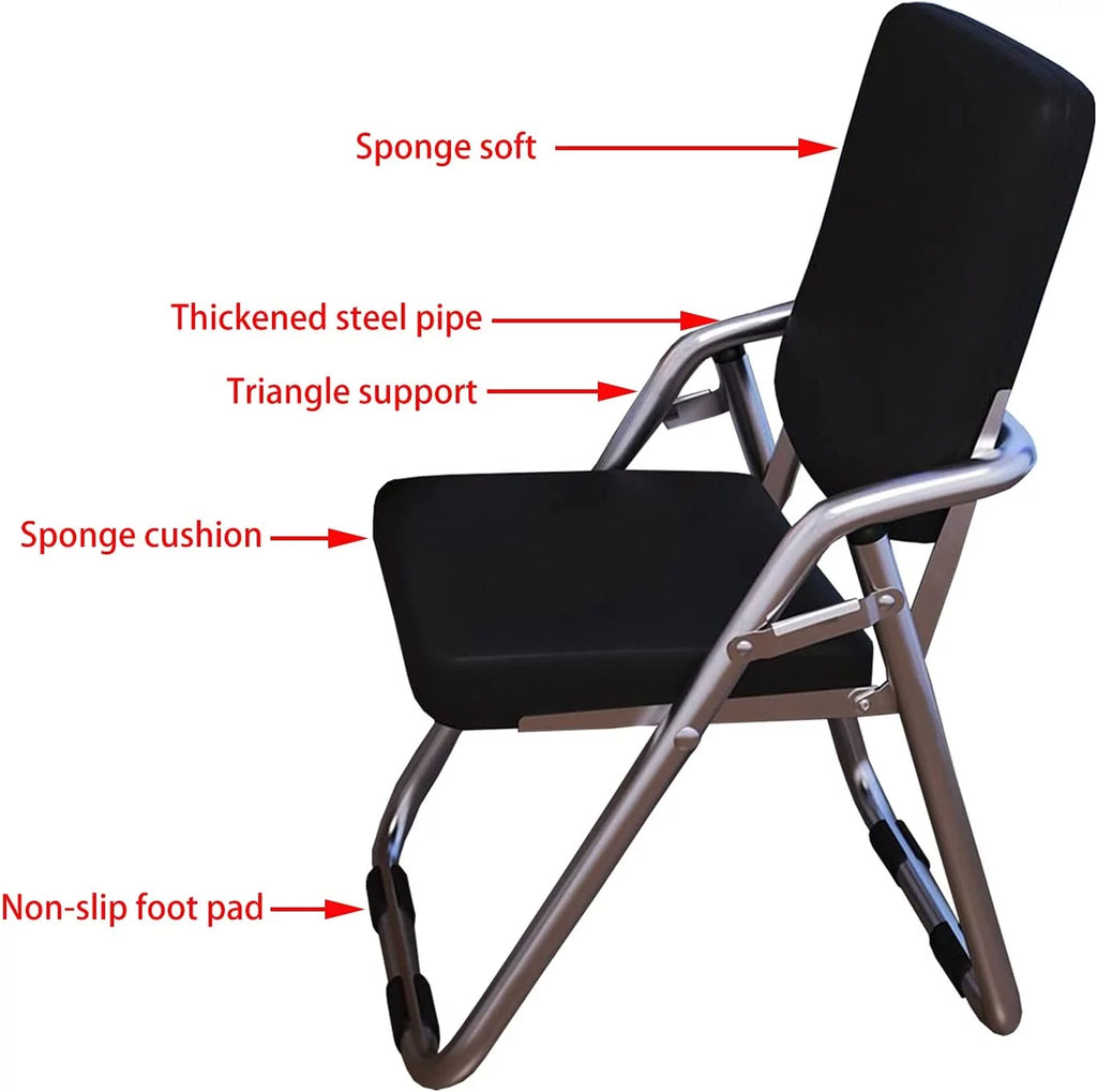 Folding Ergonomic Padded Office Chair Steel Frame Black K32936