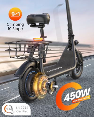Electric Scooter with Seat, 550W Motor, 20-Mile Range Q8495
