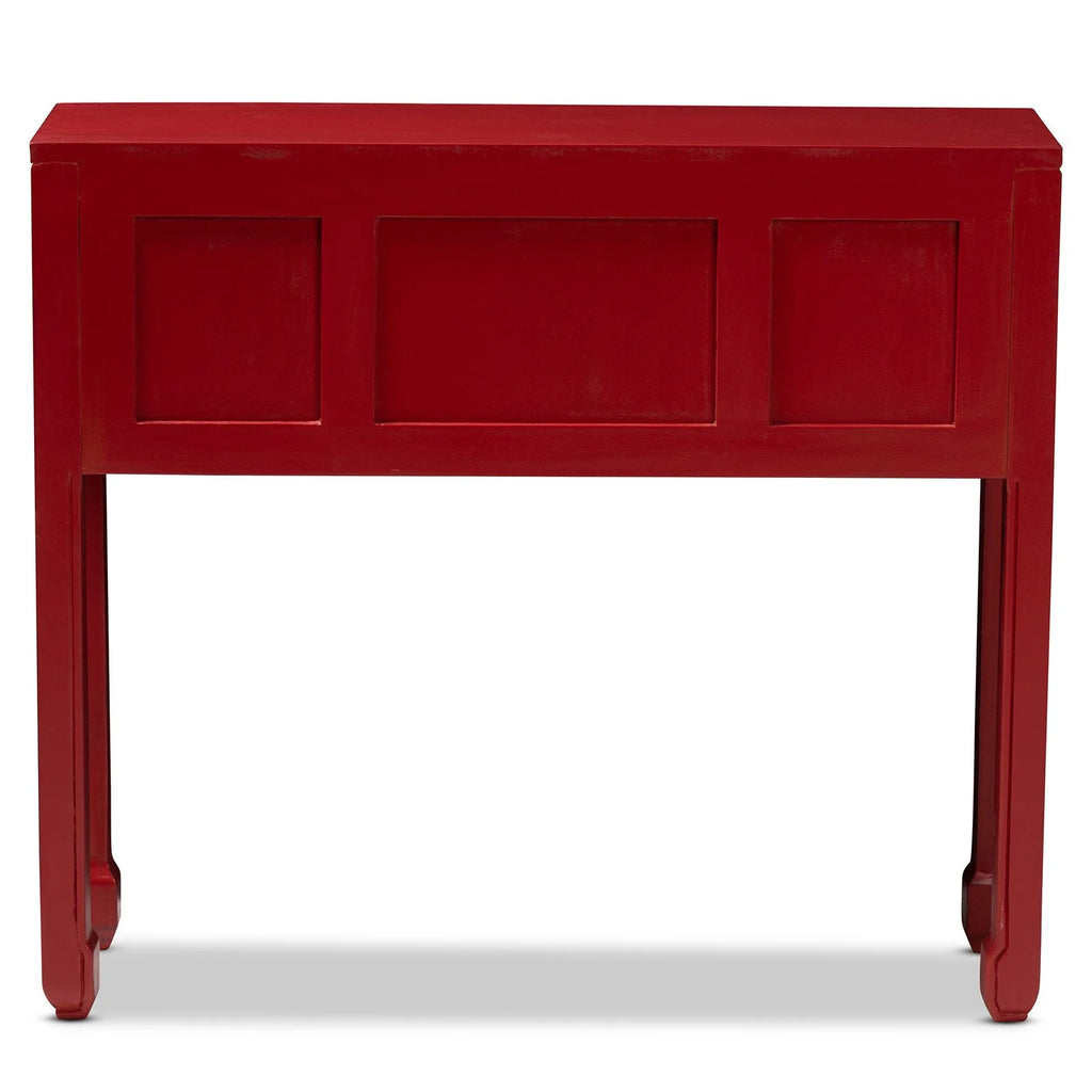 Antique Red 6-Drawer Wood Console Table Y612294