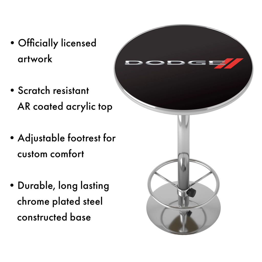 Bar Table with Adjustable Footrest and Acrylic Top O6543