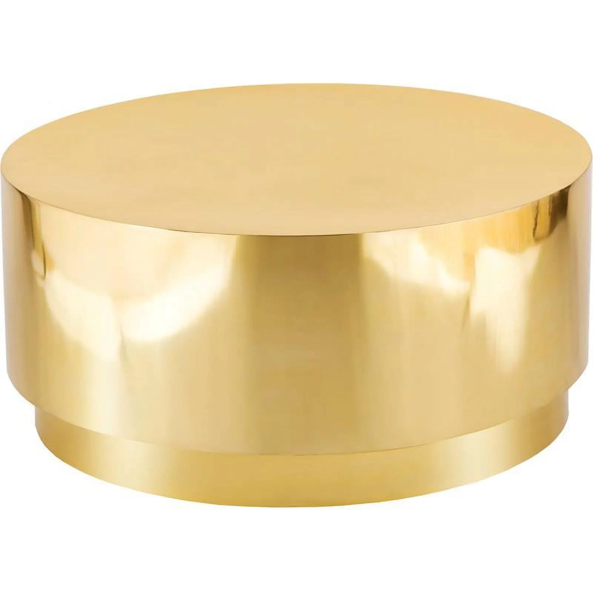 Gold Stainless Steel Drum Coffee Table Z169