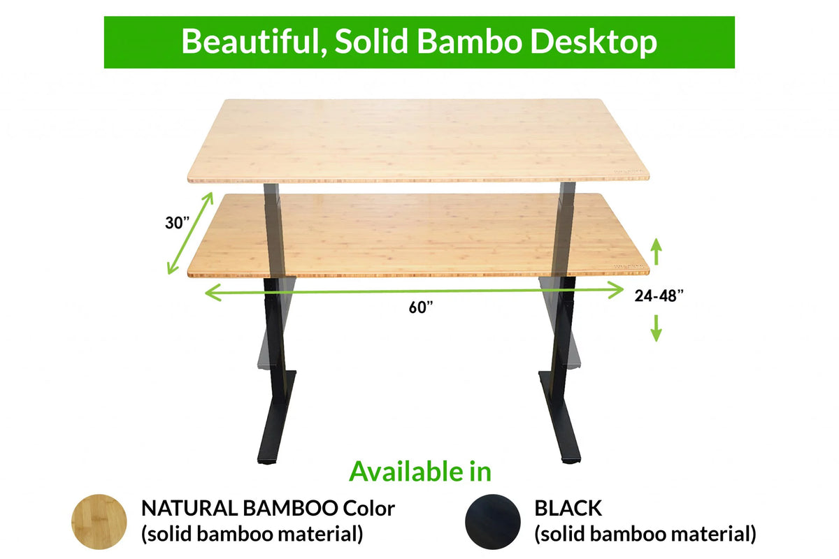 Gray Natural Bamboo Adjustable Computer Desk K8275