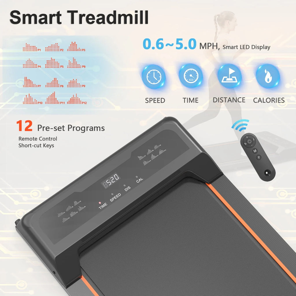 Portable Treadmill with LED Display and Remote Control T1414