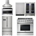 36 Propane Gas Range, Range Hood, Microwave, Refrigerator, Dishwasher, Wine Cooler C493504