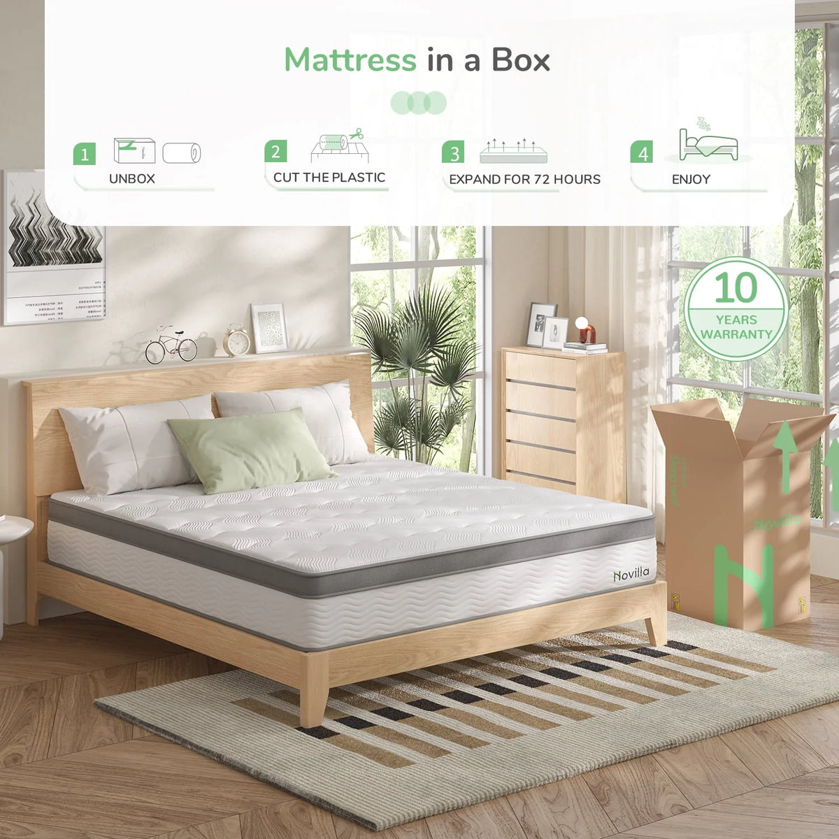10 Memory Foam Pocket Spring Hybrid Mattress C72775