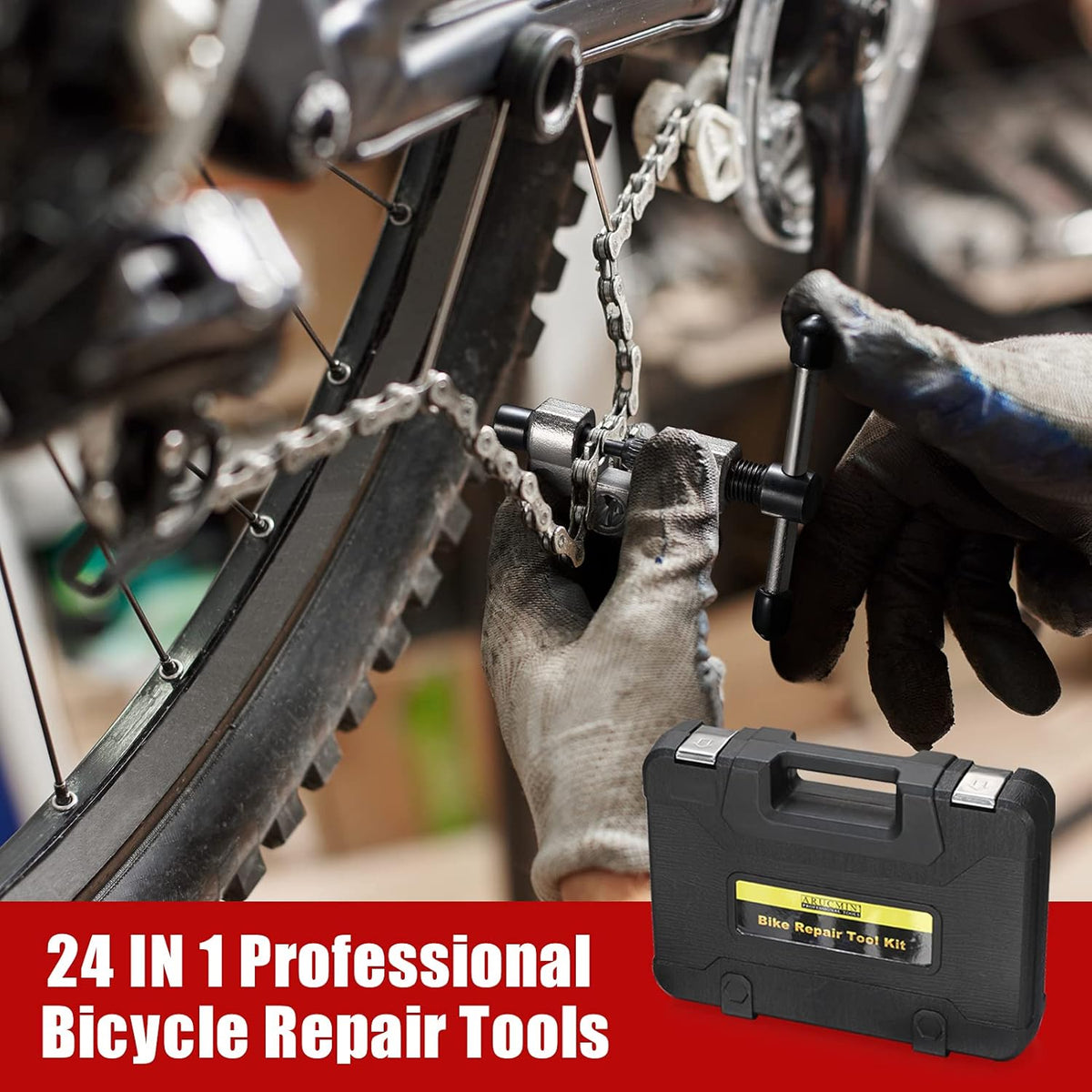 24-Piece Bike Repair Tool Set with Storage Case D51535