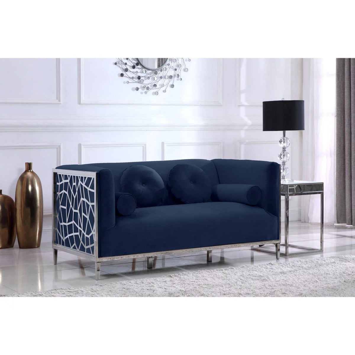 Black Velvet Loveseat K8678