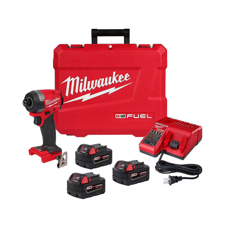 18-V Lithium-Ion Brushless Cordless 1/4 in. Hex Impact Driver Kit F35932