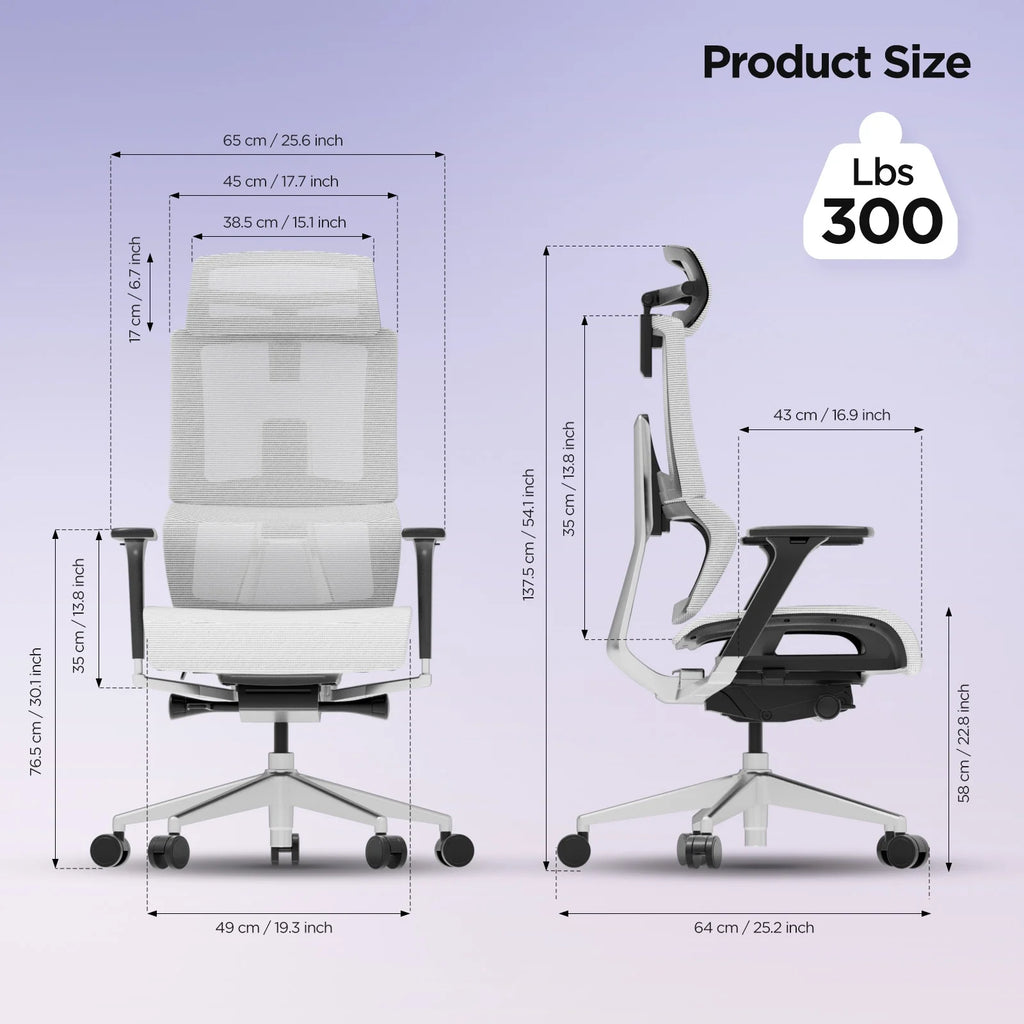 White Ergonomic Office Chair with Lumbar Support Y279722