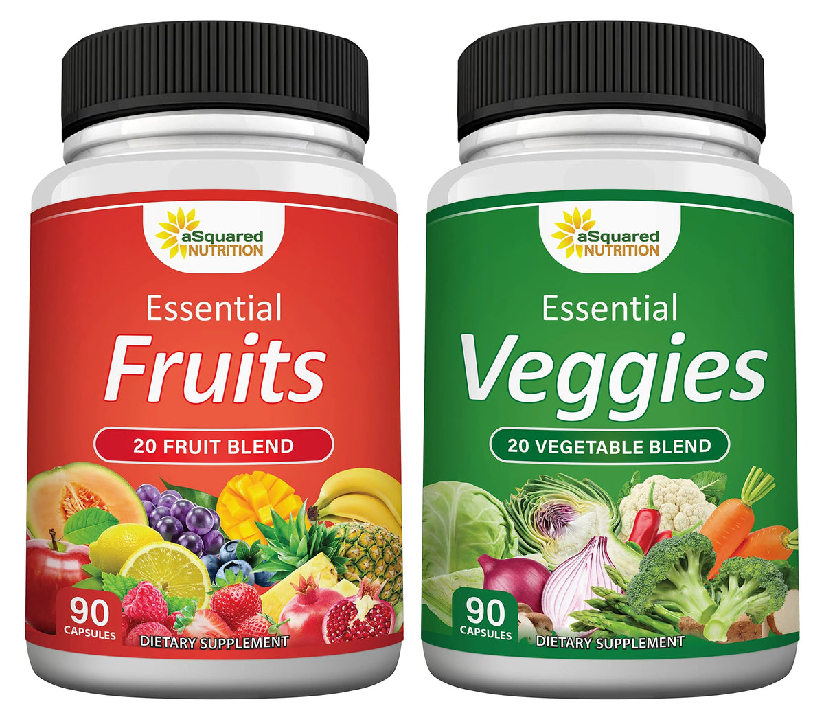 90 Veggie & 90 Fruit Capsules Superfood Supplement Y1103