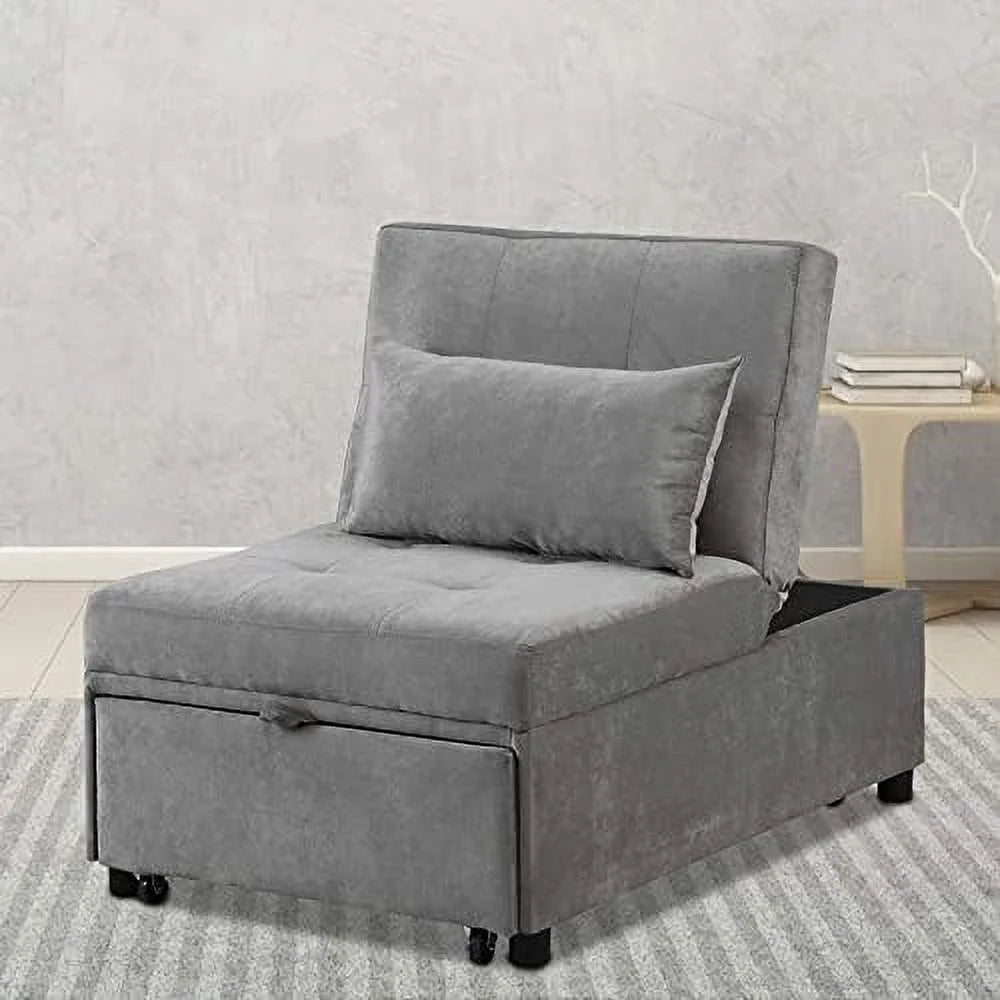 Convertible Chair Bed 4-in-1 Folding Ottoman Sofa Bed with Adjustable Backrest K745913