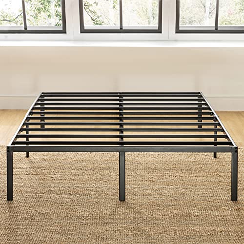 14 Inch Metal Platform Bed with Steel Slat Mattress Foundation Queen Black L910