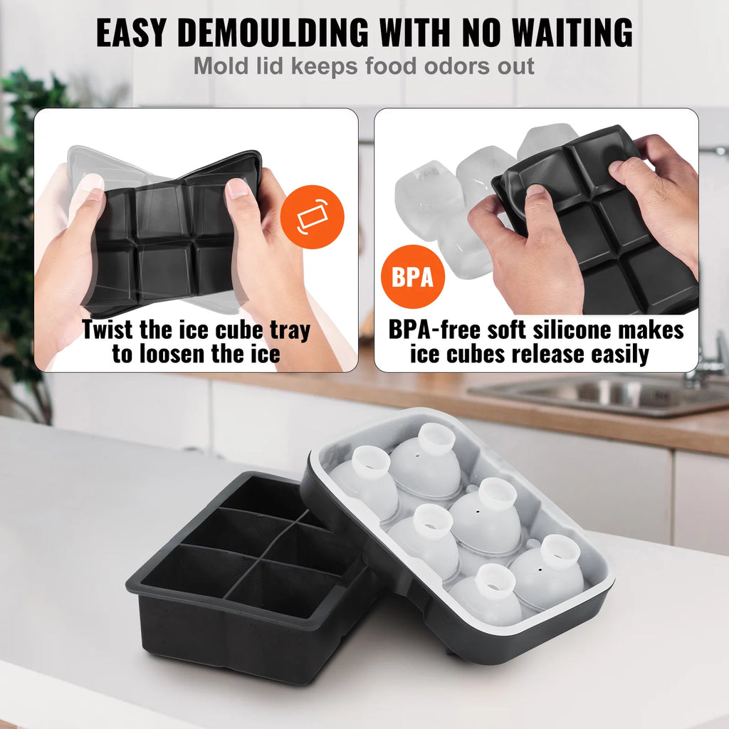 Silicone Ice Cube Tray with Lid 2 Packs X30148