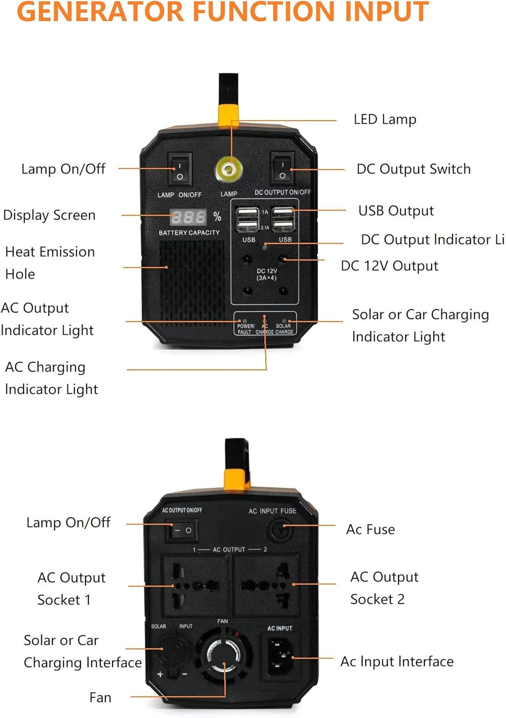 500W Portable Power Station with 110V AC Outlet E3748
