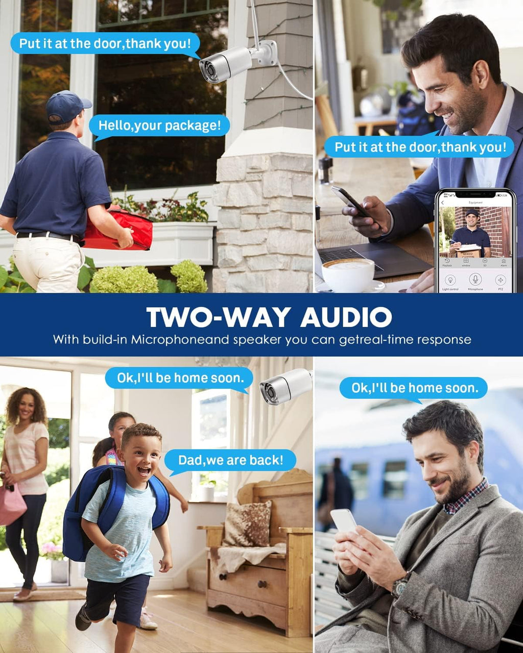 Wireless Security Camera System with 1TB Hard Drive, 1296P Two Way Audio IP66 Weatherproof J717
