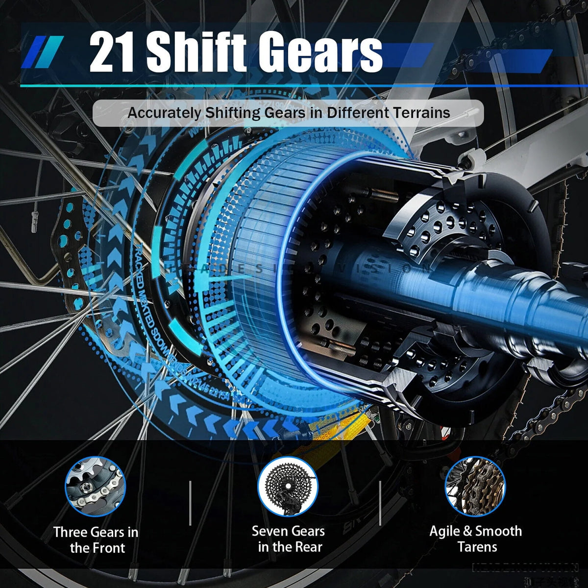 26 Mountain Bike 21-Speed Folding Dual Disc Brake Bicycle C12787