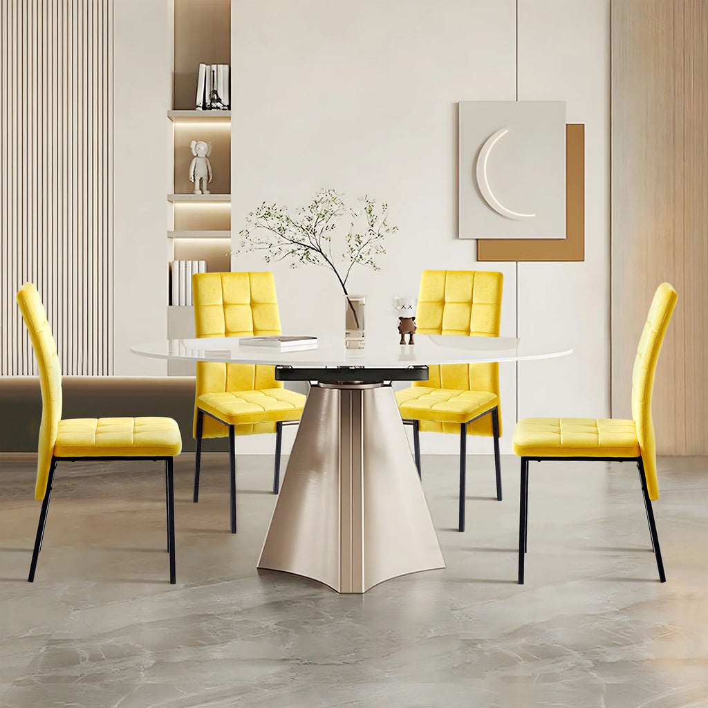 Yellow Velvet Dining Chairs Set Of 4 J6500