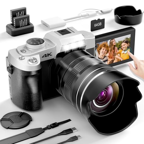 6K 64MP Compact Digital Camera with Microphone W1309