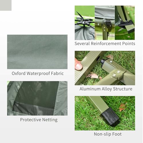 Folding Camping Cot with Air Mattress, Sleeping Bag & Foot Pump T469307