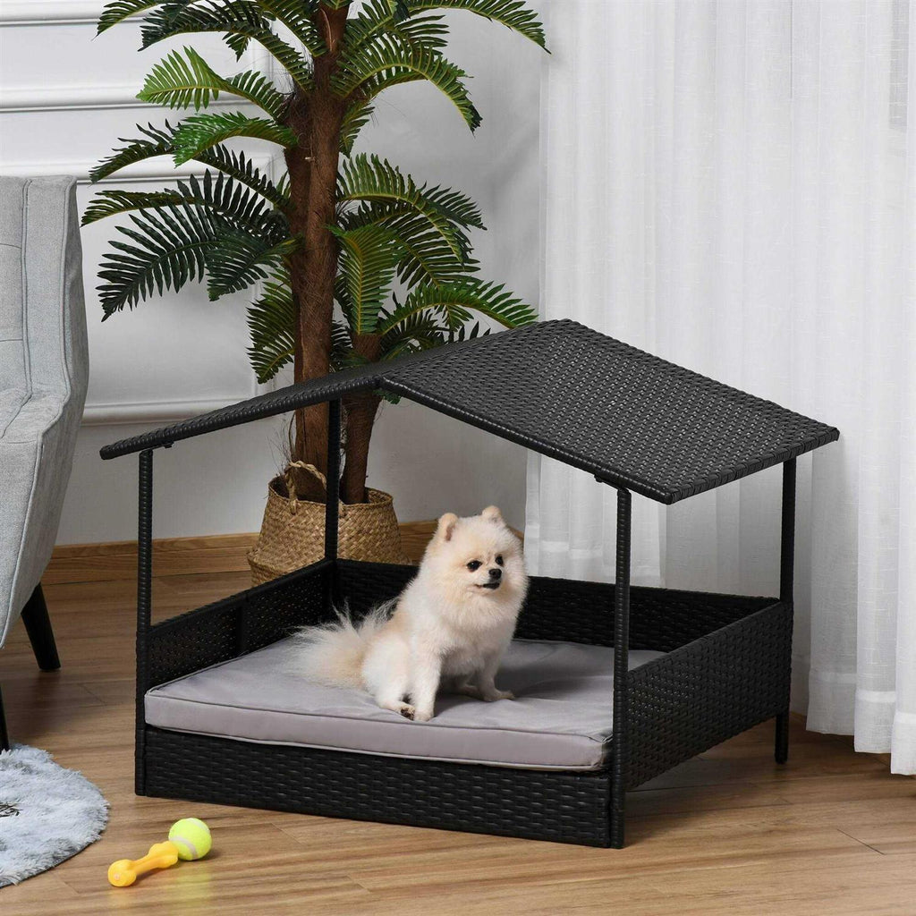 Wicker Elevated Dog House with Removable Cushion P5000