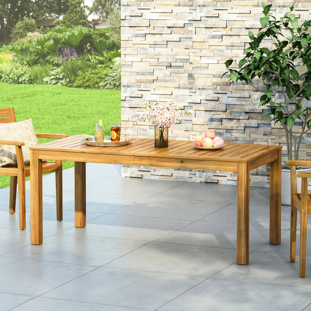 Rustic Rectangle Acacia Wood Dining Table O16798