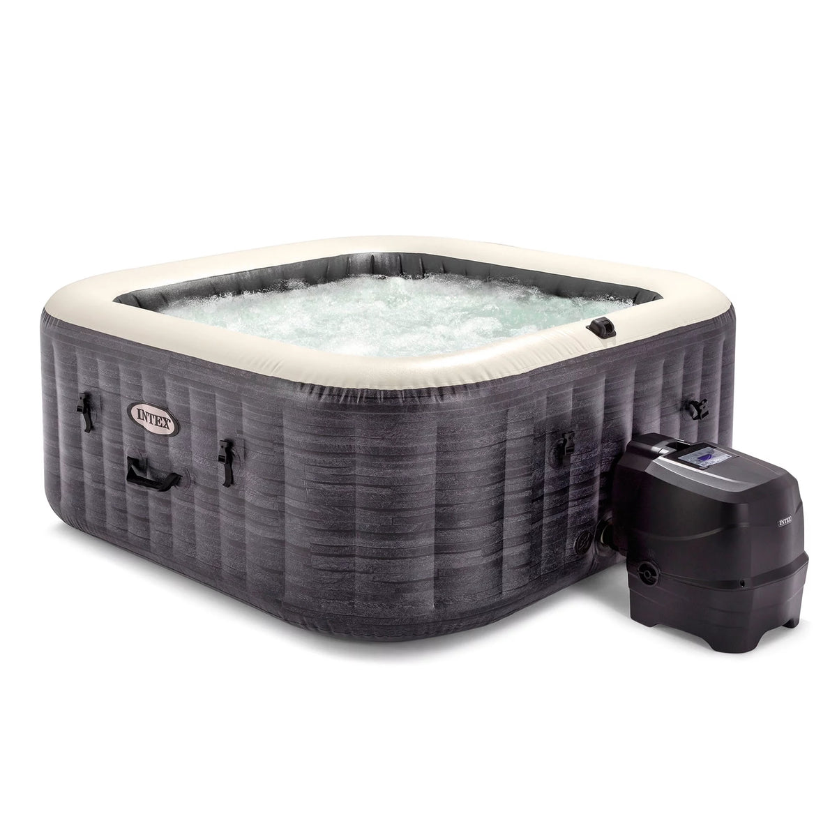 Inflatable Square Hot Tub with Maintenance Accessory Kit O14075