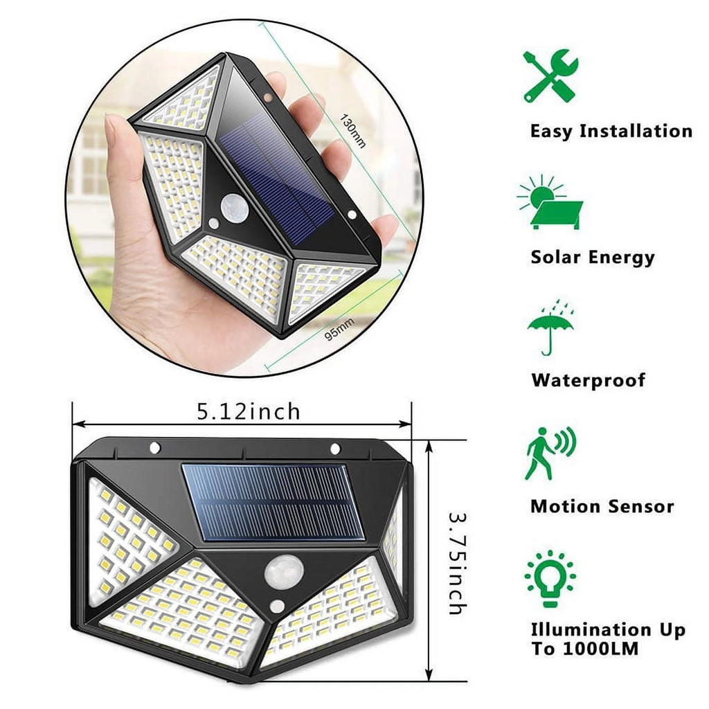 100LED Solar Motion Sensor Light IP65 Waterproof 4Pcs Y603