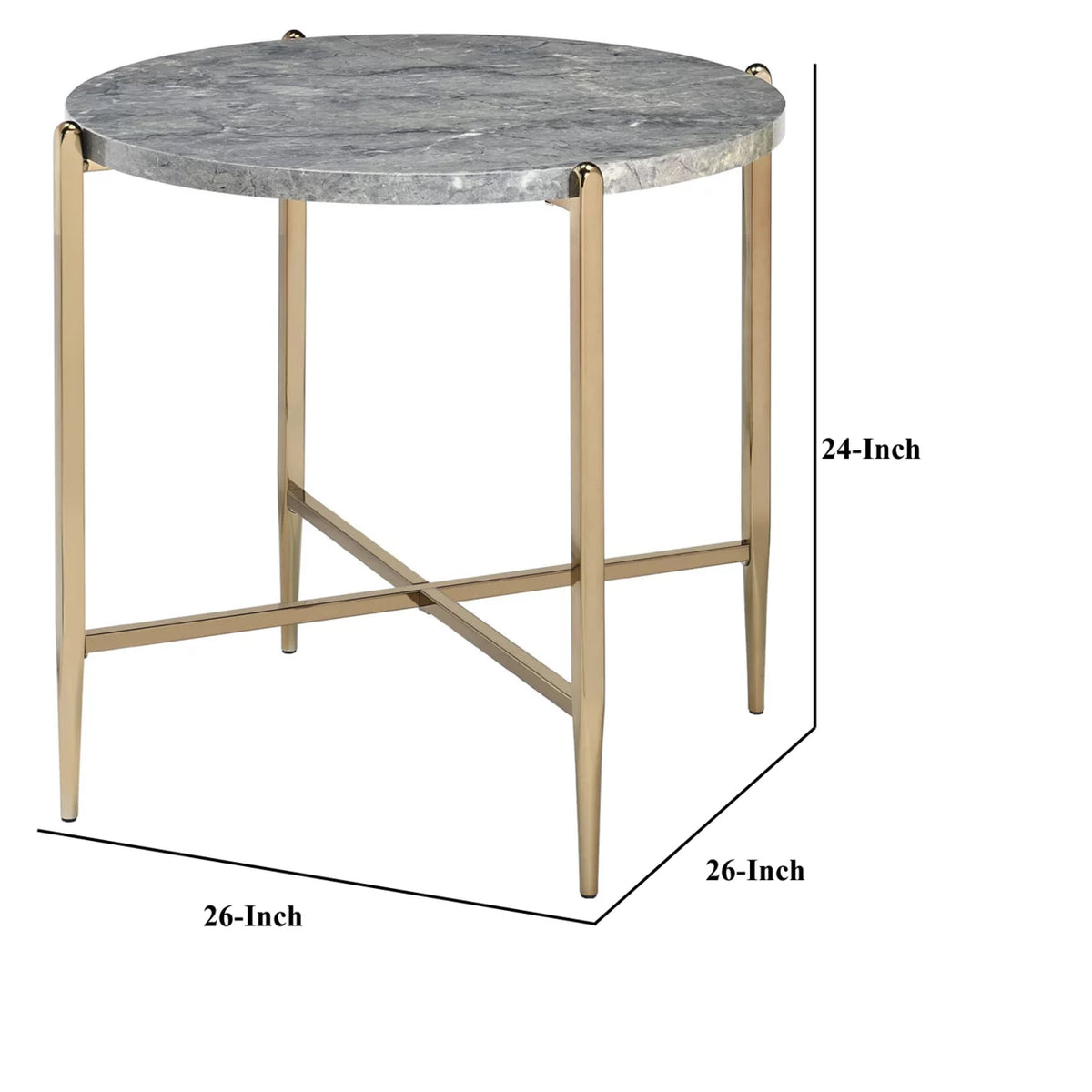 Oval Marble Top End Table X406943
