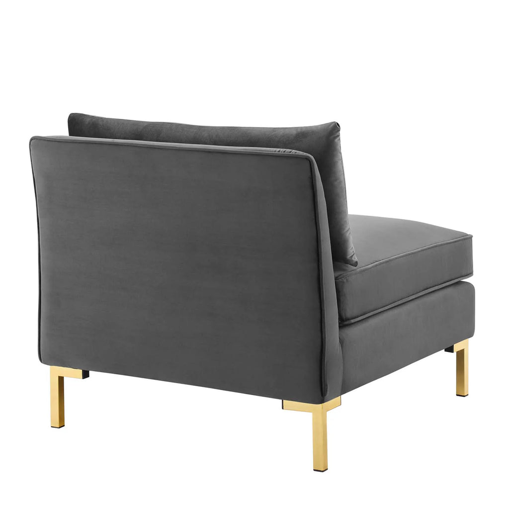 8-Piece Performance Velvet Sectional Sofa in Gray F842