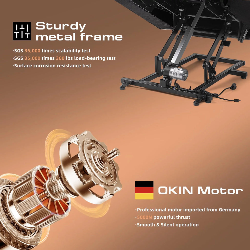 Brown Wide Breathable Leather Power Lift Recliner with Massage and Heat N131