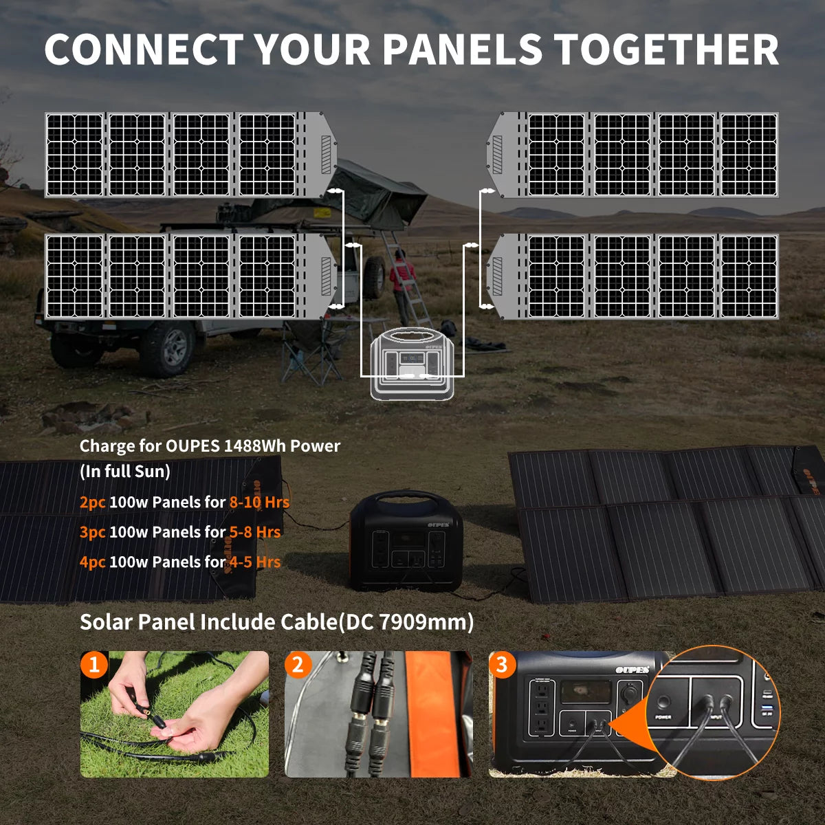 1800W Portable Power Station with 2 100W Panels O8369