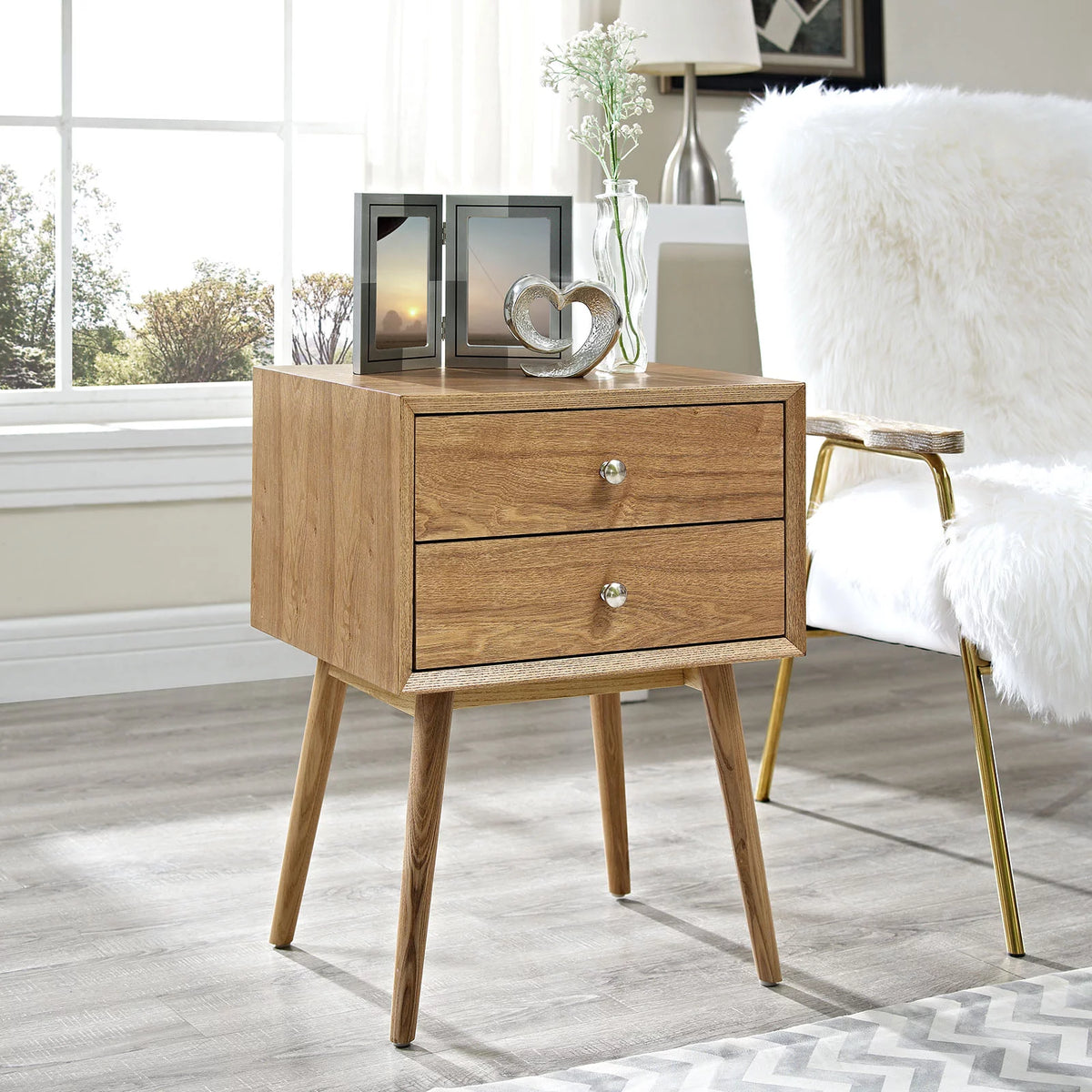 Brown Wood Nightstand Side End Table C702583