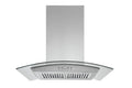 30 Inch Island Range Hood with Tempered Glass in Stainless Steel O9620