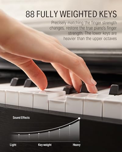 88-Key Weighted Action Digital Piano with Stand and Pedals Black X510108