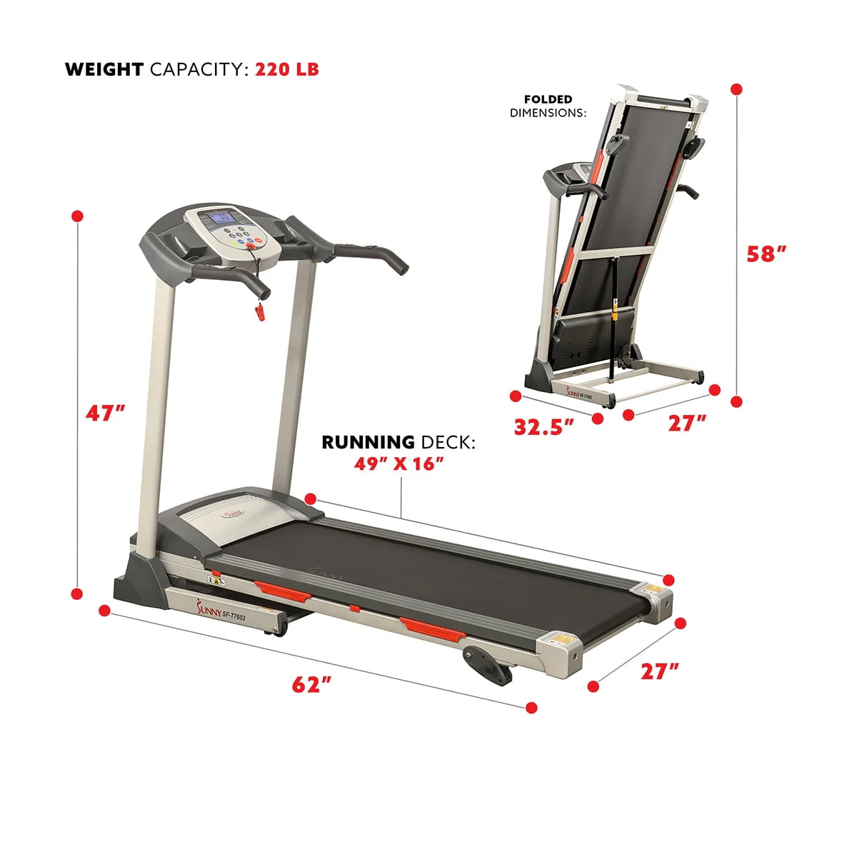 Foldable Electric Treadmill with Manual Incline U2664