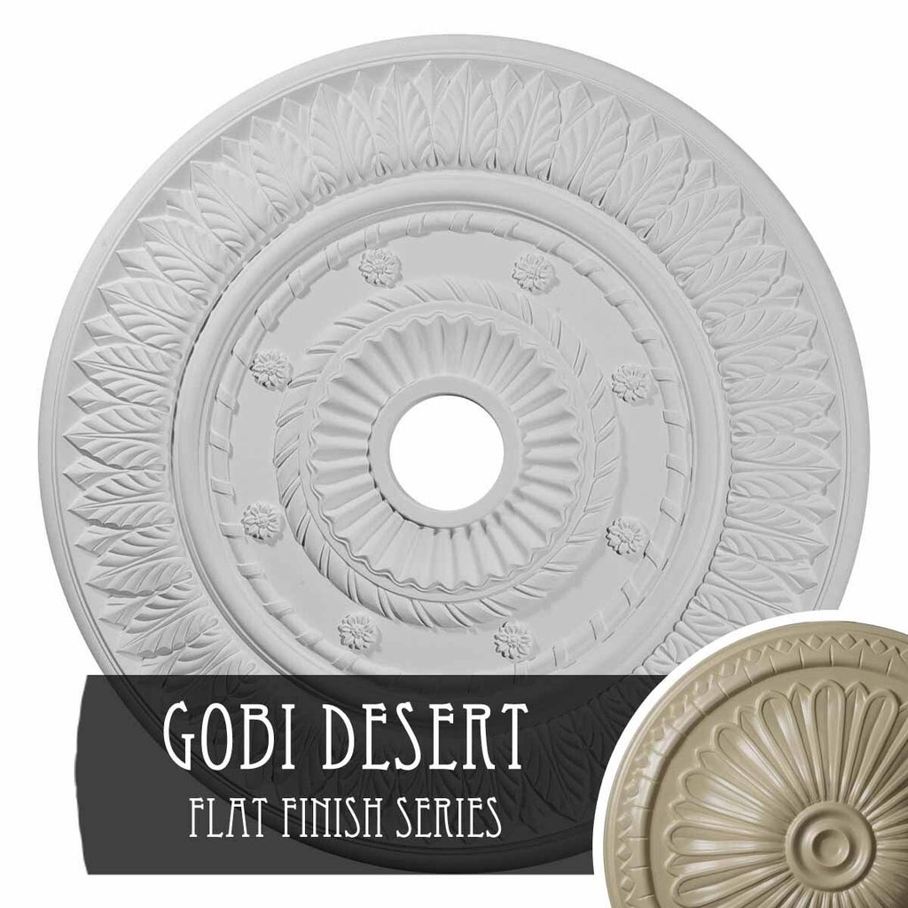 Leaf Ceiling Medallion Hand-Painted Gobi Desert P9925