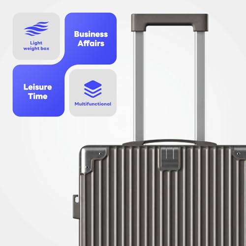 White 20Inch Hardside Carry-on Luggage with Cup Holder USB Port TSA Lock Spinner Wheels H2538