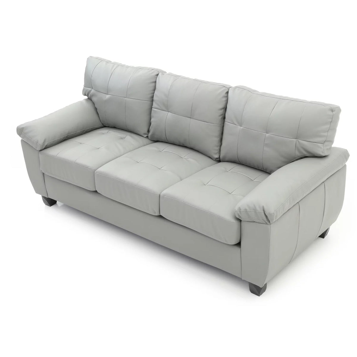 Gray Faux Leather Sofa E1030
