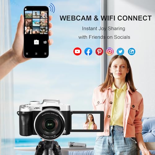 6K 64MP Compact Digital Camera with Microphone W1309
