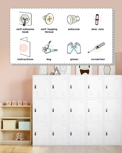 19.7" H Metal Locker Storage Cabinet with 1 Doors M59977