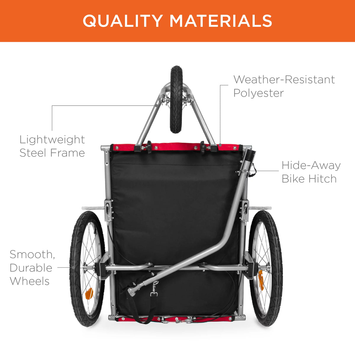 2-in-1 Dog Bike Trailer Pet Stroller Bicycle Carrier H407846