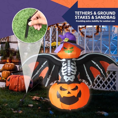 8FT Inflatable Bat Outdoor Decoration with LED Lights H856