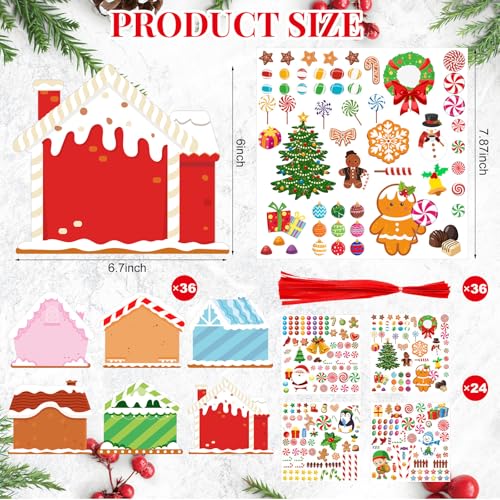 36 Pack Christmas DIY Picture Frames Craft Kit with Stickers N586588