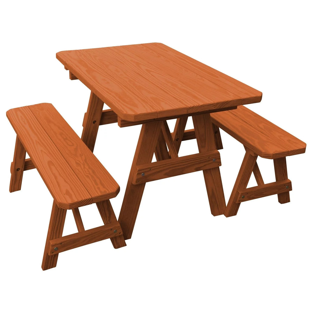 Pressure Treated Pine Picnic Table with 2 Benches I528365