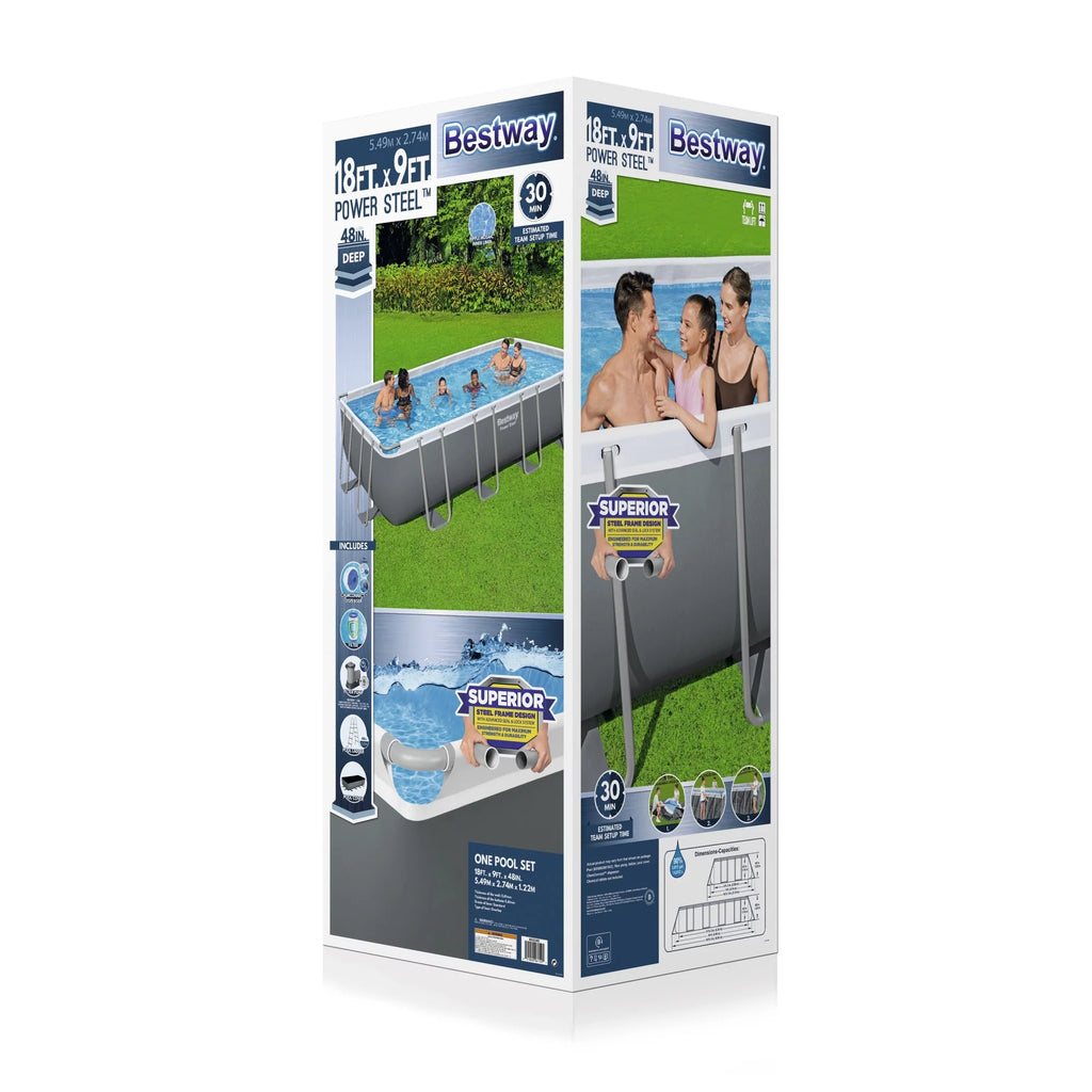 18' x 9' x 48" Rectangular Above Ground Swimming Pool Set U705185
