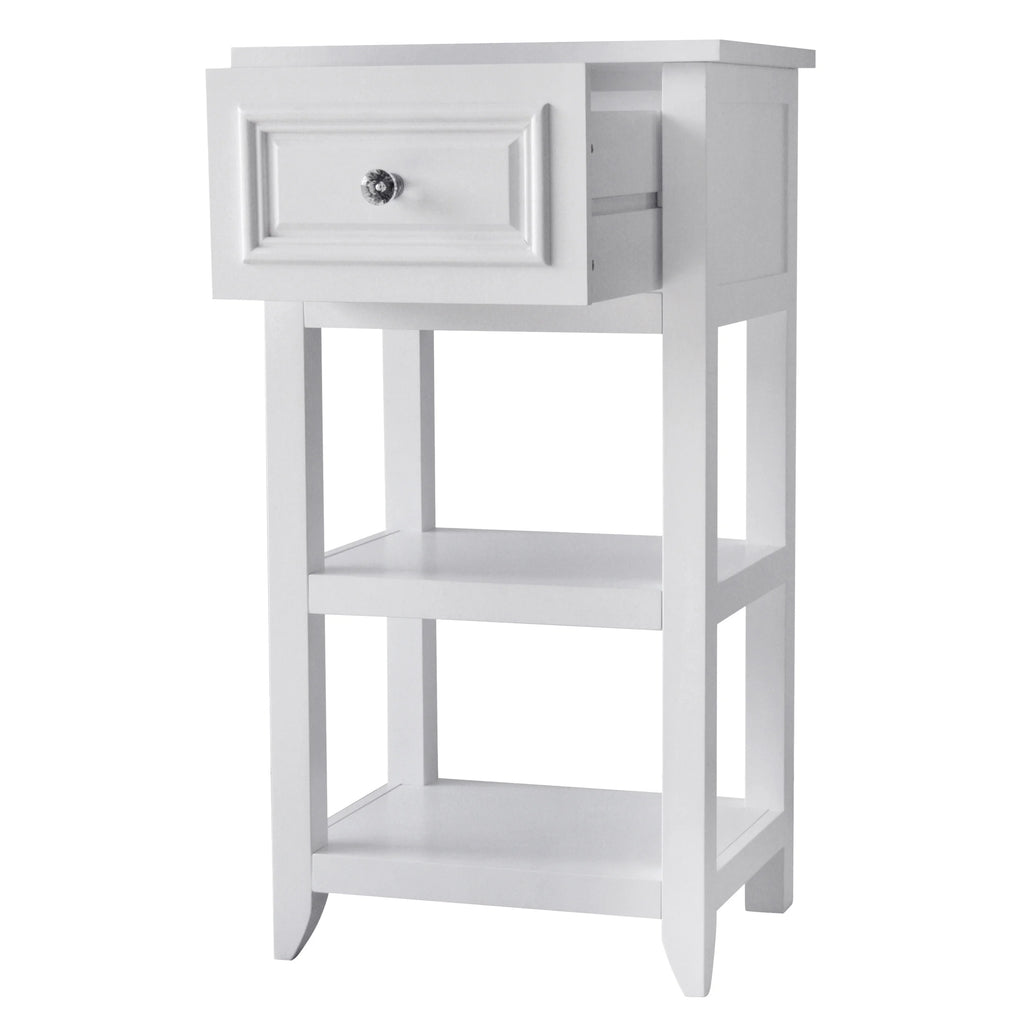 White Wooden Floor Cabinet with Drawer U675