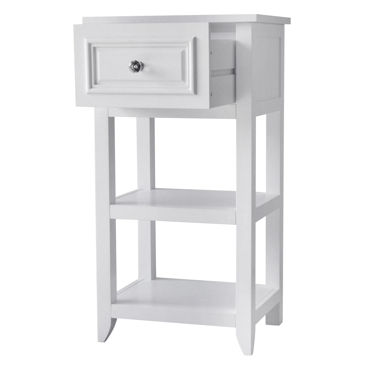 White Wooden Floor Cabinet with Drawer U675