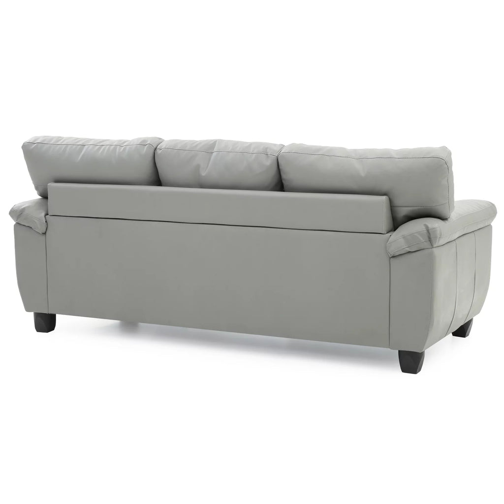 Gray Faux Leather Sofa E1030