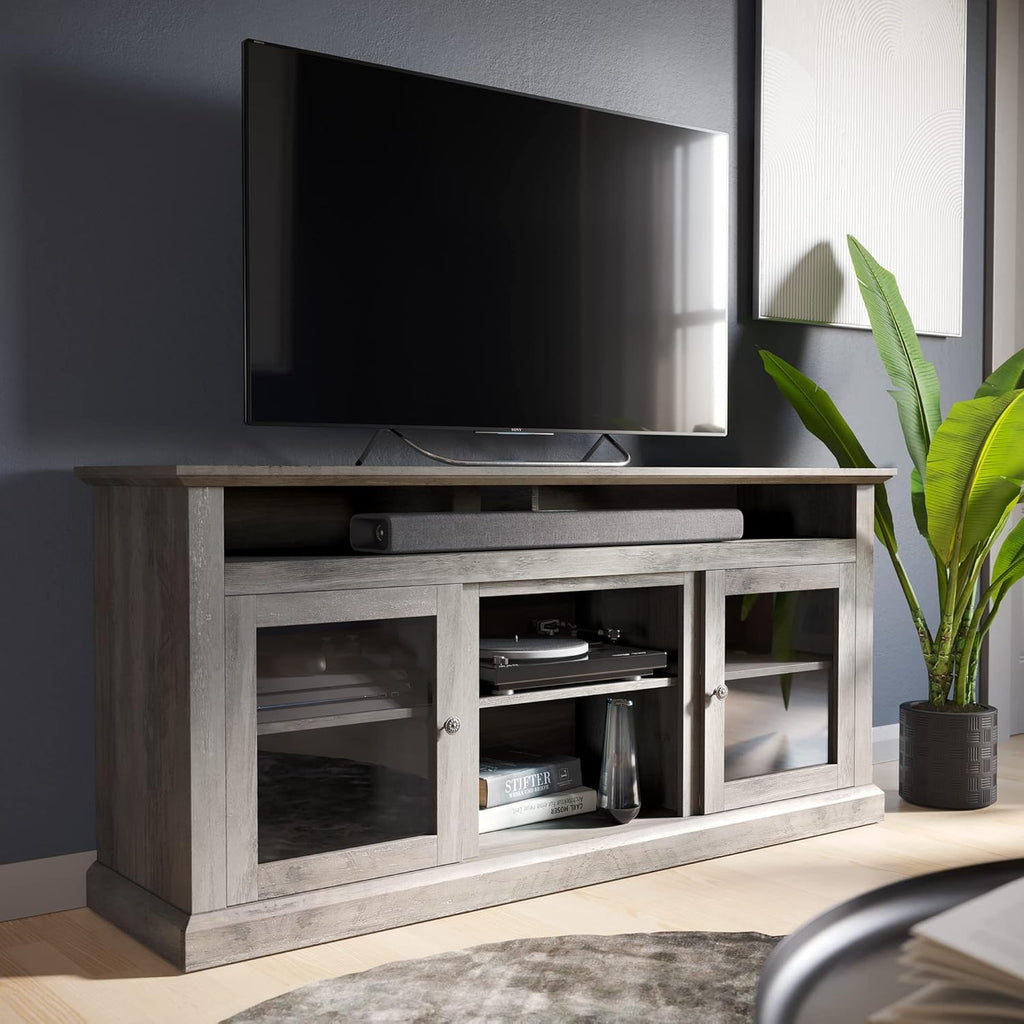 Stone Grey Electric Fireplace TV Stand Y463516